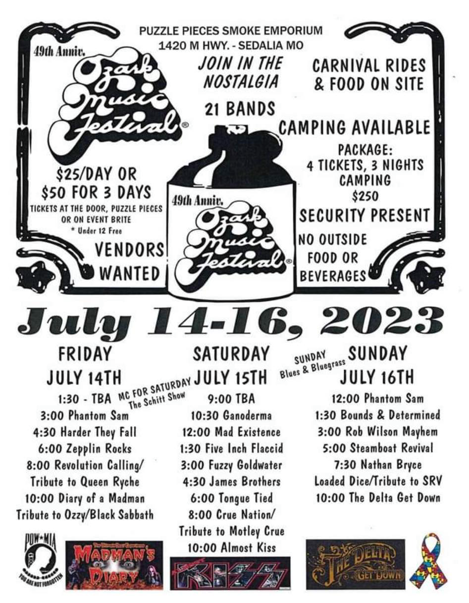 The 49th Anniversary Ozark Music Festival Lineup… Coyote Music