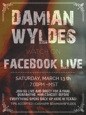 Damian Wyldes Mini Concert on Facebook Live